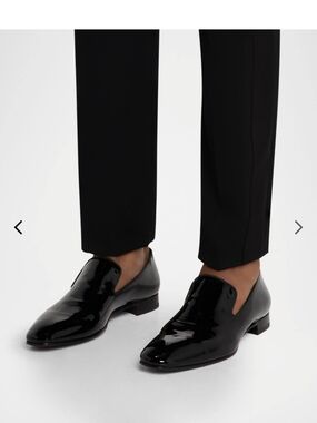 Christian Louboutin Men's Black Patent Leather Loafers